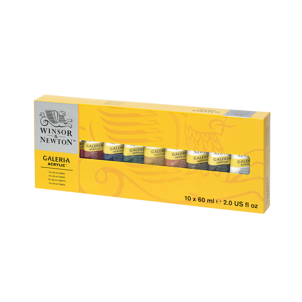 Súprava akrylových farieb W&N Galeria 10 x 60 ml