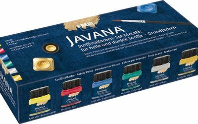 Súprava na svetlý a tmavý textil JAVANA KREUL 6 x 20 ml - metalická