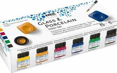 Súprava farieb na sklo a porcelán KREUL 6 x 20 ml - Transparentná